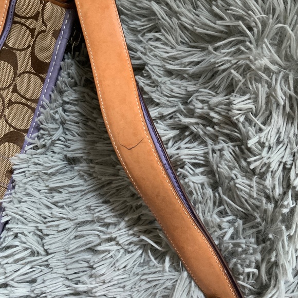Vintage Coach Signature & Purple Suede Slim Crossbody Shoulder Bag Rare Find! - Picture 8 of 10